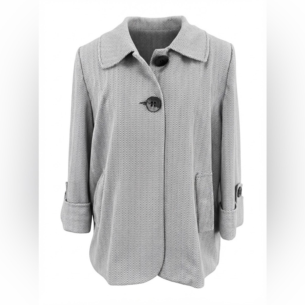 Vintage Elegant Herringbone Pattern Women's Coat